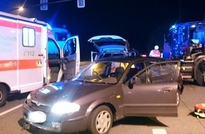 Polizeidirektion Neustadt/Weinstraße: POL-PDNW: Bad Dürkheim - Vorfahrt missachtet, zwei Personen leicht verletzt - hoher Schaden