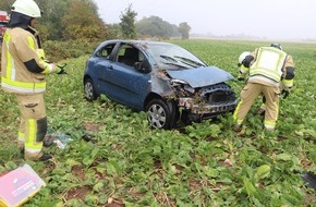 Polizei Mettmann: POL-ME: Auto überschlägt sich mehrfach im Feld - Monheim - 1907153