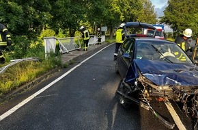Kreisfeuerwehr Rotenburg (W&uuml;mme): FW-ROW: Schwerer Verkehrsunfall auf der K139 bei N&uuml;tttel - Zwei Verletzte