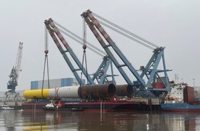 Orsted Germany GmbH: Erste Fundamente für Ørsteds nächsten deutschen Offshore-Windpark verschifft