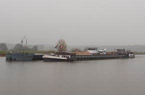 Wasserschutzpolizeiinspektion Oldenburg: WSPI-OLD: Notankerung und Notschleppung eines Binnenschiffes auf der Hunte