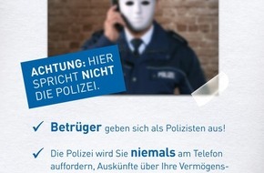 Polizei Bonn: POL-BN: Bonn-Plittersdorf: Falsche Polizeibeamte gaben sich zunächst als Enkel aus - 95-Jährige wird Opfer der Telefonbetrüger