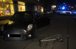 Polizeipräsidium Mainz: POL-PPMZ: Fahrradfahrer bei Zusammenstoß schwer verletzt