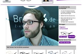 Brille24 GmbH: Neu bei Brille24: Die 3D-Online-Anprobe - eine neue Dimension des Online-Shoppings (mit Bild)