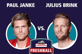 CFP Brands Süßwarenhandels GmbH & Co. KG: Doppelgänger-Alarm beim Fisherman's Friend Freshball: Starkes Duell beim wohl innovativsten Sportevent des Jahres - Paul Janke vs. Julius Brink