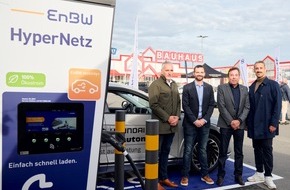 Bauhaus AG: BAUHAUS und EnBW nehmen den ersten von über 100 Schnellladestandorten bundesweit für E-Autos am BAUHAUS Fachcentrum in Hamburg in Betrieb