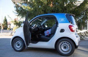 car2go Group GmbH: car2go ruft zwei Millionen Kunden zur Weihnachts-Aktion #ShareKindness auf