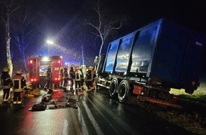 Kreisfeuerwehr Rotenburg (Wümme): FW-ROW: Verunglückter Fahrer im LKW eingeklemmt