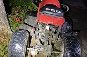 Polizeipräsidium Südosthessen: POL-OF: Wem gehört das Quad?; Unfallfluchten; Einbrecher zog durch Dudenhofen, Nieder-Roden und Ober-Roden; 14-jähriger Bruder soll das Auto gefahren sein und mehr