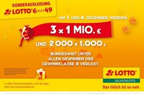 Sächsische Lotto-GmbH: Extragewinne zu Nikolaus mit der Sonderauslosung