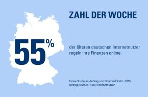 CosmosDirekt: Zahl der Woche: 55 Prozent der älteren deutschen Internetnutzer regeln ihre Finanzen online