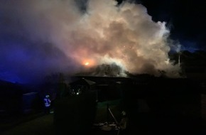 Feuerwehr Stolberg: FW-Stolberg: Großbrand in Lagerhalle