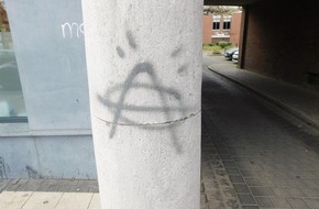 Kreispolizeibehörde Heinsberg: POL-HS: Graffiti an Verwaltungsgebäude/ Zeugen gesucht