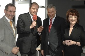 rbb - Rundfunk Berlin-Brandenburg: 5 Jahre rbb / Dagmar Reim eröffnet das neue Inforadio-Studio mit Klaus Wowereit und Matthias Platzeck