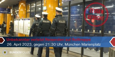 Bundespolizeidirektion München: Bundespolizeidirektion München: Streit auf der Rolltreppe / Reisende angepöbelt - 57-Jähriger verletzt