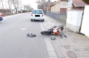 Polizeidirektion Landau: POL-PDLD: Verkehrsunfall mit verletztem Motorradfahrer