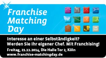 Deutscher Franchiseverband e.V.: Franchise Matching Day - Highlight des deutschen Franchisemarktes erstmals in Köln - Informationen sammeln und 4-Augengespräche für den eigenen Weg in die Selbstständigkeit führen