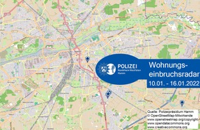 Polizeipräsidium Hamm: POL-HAM: Wohnungseinbruchsradar Hamm für die Woche vom 10. Januar bis 16. Januar 2022