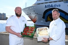 AIDA Cruises: AIDA Pressemeldung: Heimat auf dem Teller - Deutscher Spargel und Erdbeeren aus der Region an Bord der AIDA Schiffe