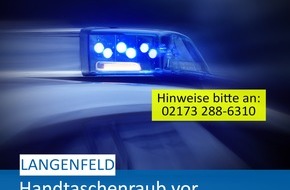 Polizei Mettmann: POL-ME: Handtaschenraub: Polizei ermittelt und bittet um Hinweise - Langenfeld - 2502047