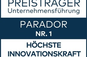 Parador GmbH: Parador für "höchste Innovationskraft" ausgezeichnet