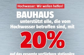 Bauhaus AG: BAUHAUS hilft auch in Bayern und Baden-Württemberg mit Preisnachlass