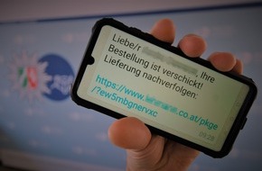 Polizei Paderborn: POL-PB: Neue Welle von falschen Paket-SMS - Hohe SMS-Kosten drohen - Polizei warnt: Niemals auf Link in Paket- oder Bestellungs-SMS klicken!