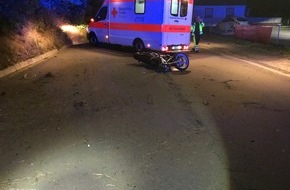 Polizeipräsidium Westpfalz: POL-PPWP: Mutmaßlich alkoholisierter Motorradfahrer verunglückt
