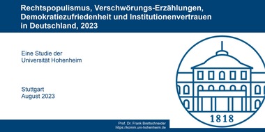 Universität Hohenheim: Demokratie-Monitoring: Rechtspopulistisches Weltbild bei einem Fünftel der Deutschen