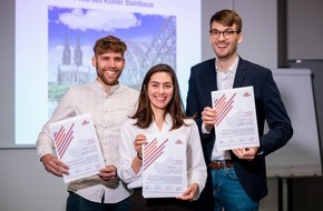 Technische Hochschule Köln: Studierende für herausragende Leistungen im Bereich Stahlbau geehrt