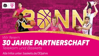 Deutsche Telekom AG: Deutsche Telekom und Telekom Baskets Bonn feiern 30 Jahre Partnerschaft