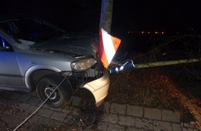 Polizei Düren: POL-DN: Unter Alkohol Verkehrsinsel überfahren