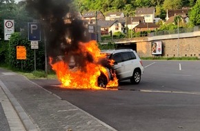 Polizeidirektion Koblenz: POL-PDKO: Fahrzeugbrand in Boppard