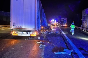 Feuerwehr Helmstedt: FW Helmstedt: Verkehrsunfall mit zwei LKW auf der BAB2
