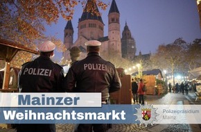 Polizeipräsidium Mainz: POL-PPMZ: (Mainz) - Polizei Mainz zieht positive Zwischenbilanz zum Weihnachtsmarkt 2018