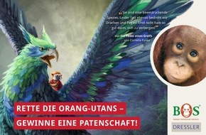 Dressler Verlag GmbH: Am 19. August ist Welt-Orang-Utan-Tag / Dressler Verlag kooperiert für Cornelia Funkes "Die Feder eines Greifs" mit BOS Deutschland e.V. - Borneo Orangutan Survival Deutschland