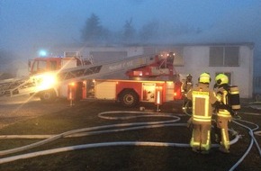 Feuerwehr Stolberg: FW-Stolberg: Brand einer Lagerhalle