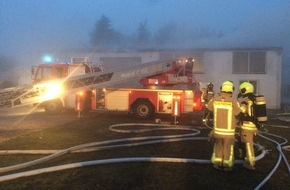 Feuerwehr Stolberg: FW-Stolberg: Brand einer Lagerhalle