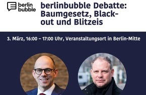 Bund deutscher Baumschulen (BdB) e.V.: Einladung: berlinbubble Debatte Baumgesetz, Blackout und Blitzeis