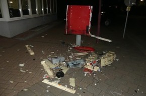 Polizei Minden-Lübbecke: POL-MI: Zigarettenautomat gesprengt: Polizei sucht Zeugen