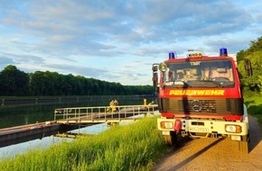 Freiwillige Feuerwehr Hünxe: FW Hünxe: Reh im Wesel-Datteln-Kanal