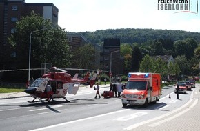 Feuerwehr Iserlohn: FW-MK: Rettungshubschraubereinsatz nach Leitersturz