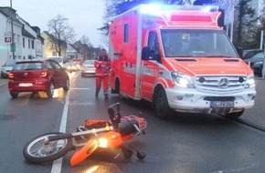 Polizei Rheinisch-Bergischer Kreis: POL-RBK: Bergisch Gladbach - Motorradfahrer übersehen
