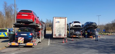 Polizeipräsidium Mittelhessen - Pressestelle Gießen: POL-GI: Autotransporter im Fokus + 22-Jähriger nach Erpressung in Haft + Streitigkeiten in der Hessischen Erstaufnahmeeinrichtung +