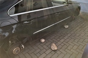 Polizeidirektion Worms: POL-PDWO: Worms - Räder gestohlen - Auto auf Steine abgesetzt