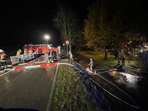 KFV Bodenseekreis: Hochwasseranstauung verursacht großen Feuerwehreinsatz