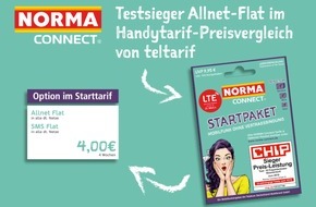 NORMA: NORMA Connect Allnet-Flat - Testsieger beim Teltarif-Check / Allnet-Flat des Discounters aus Nürnberg ist "Deutschlands  Preisbrecher" (FOTO)