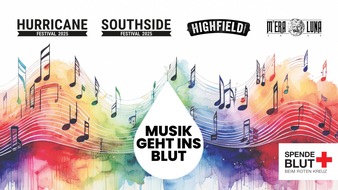 DRK-Blutspendedienst NSTOB: Musik geht ins Blut. DRK-Blutspendedienste verlosen über 80 Festival-Tickets