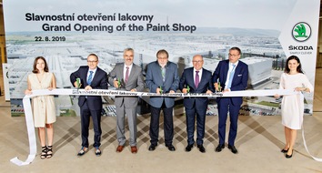 Skoda Auto Deutschland GmbH: SKODA AUTO nimmt neue Lackiererei im Werk Mladá Boleslav in Betrieb