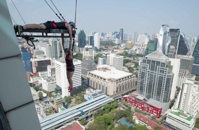 ProSieben: Händchen halten in 130 Metern Höhe: Welcher "Global Gladiator" baumelt länger am Wolkenkratzer in Bangkok? - am Donnerstag auf ProSieben